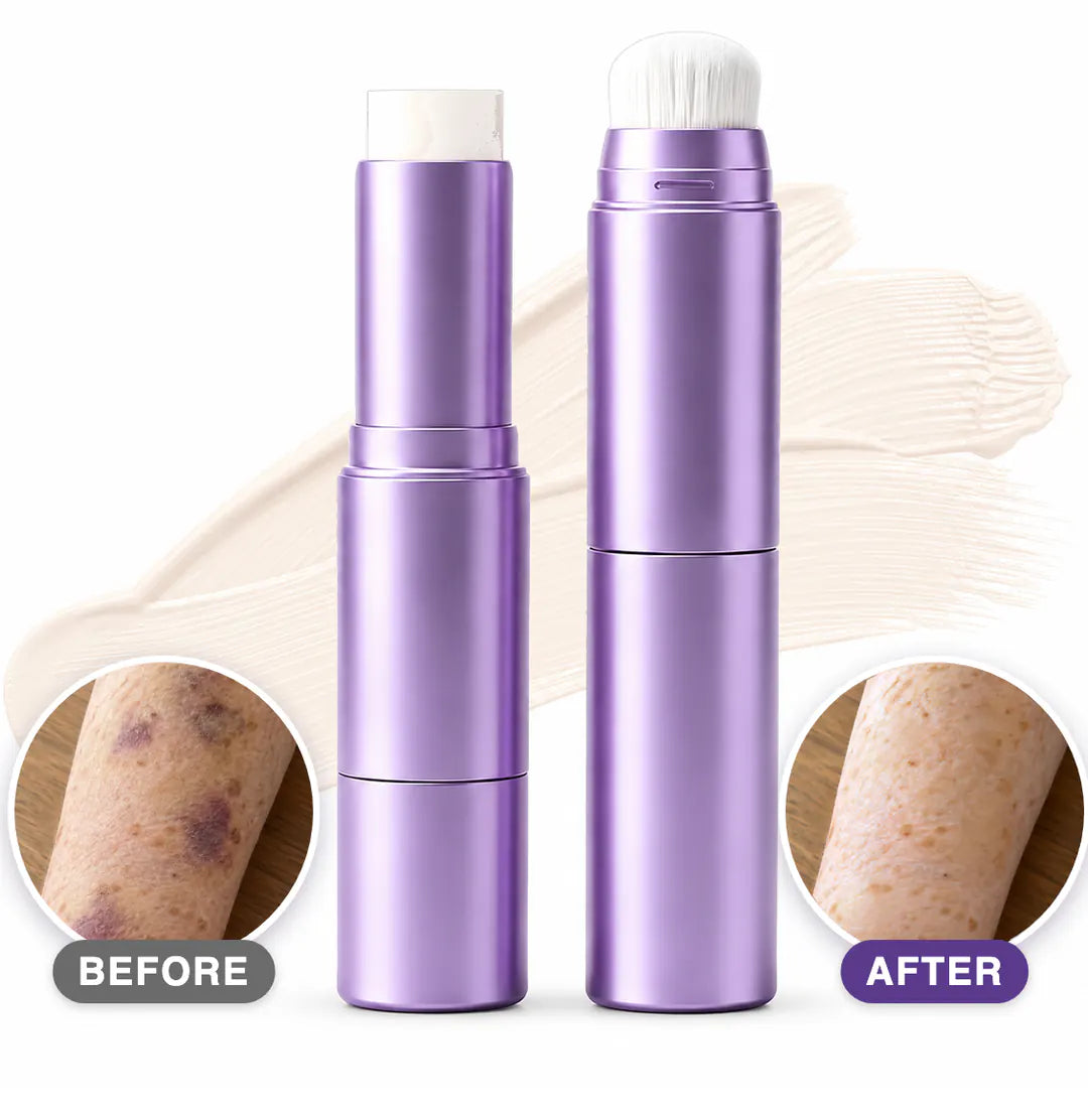 The Arm Cover Stick, white cover end and soft brush end